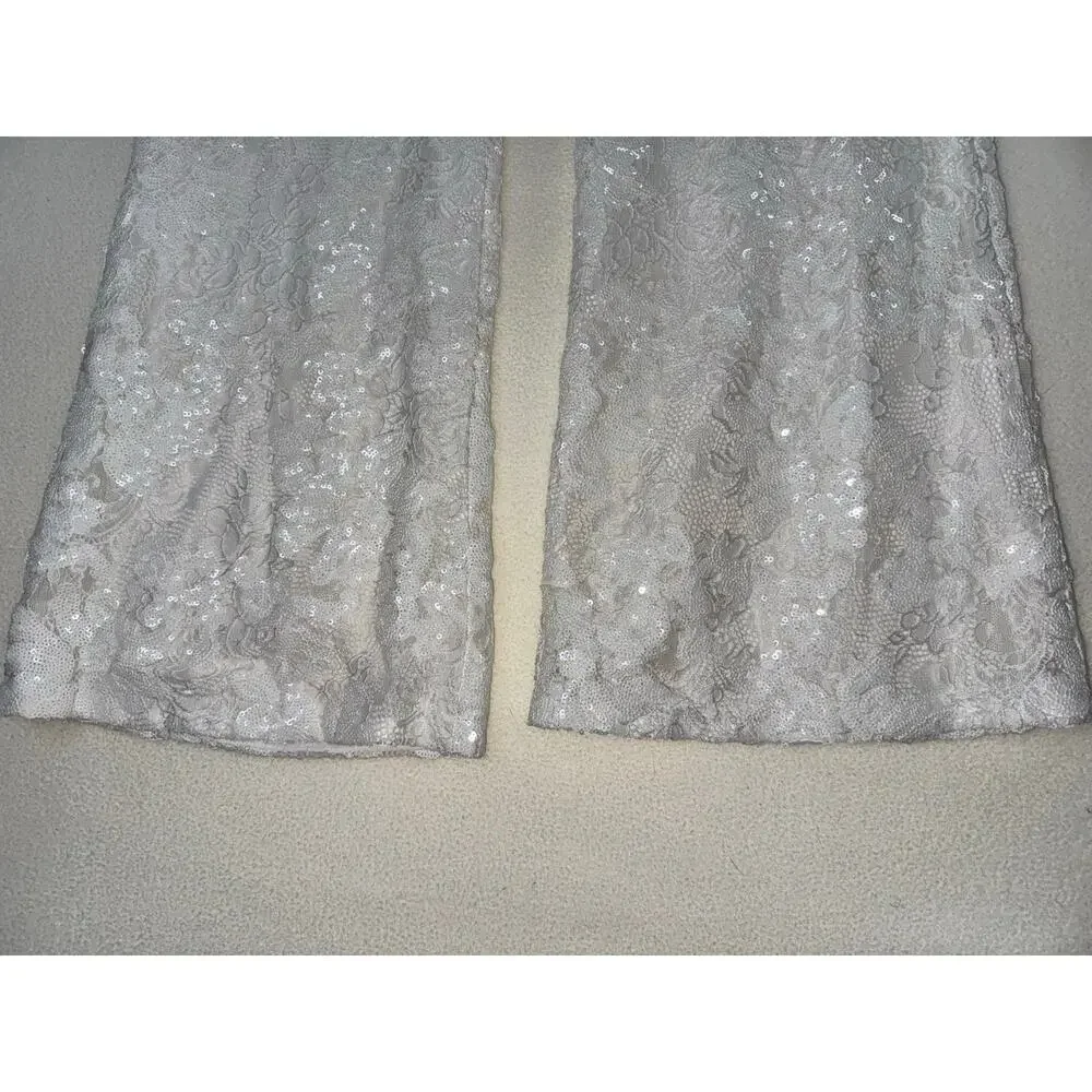 NWT 12th Tribe White Maddox Lace Sequin pants Womens Small - Picture 5 of 12